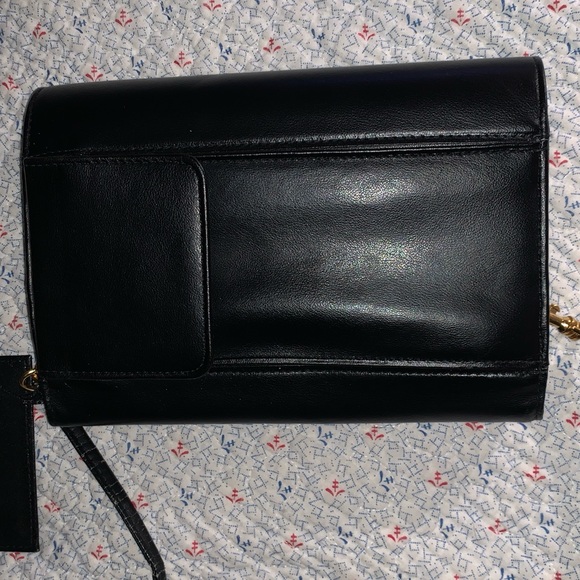Buxton purse, real black leather, vintage, crossbody, 8”x12” - Picture 5 of 8